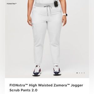 FIGS Optic White High Waisted Zamora Jogger Scrub Pants LIMITED EDITION